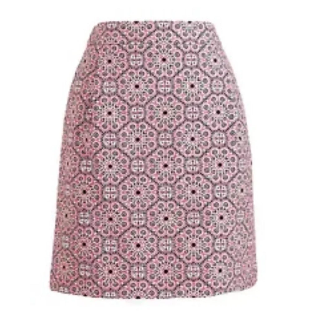 J Crew Floral Print mini Skirt Basketweave Lined Excellent Condition size 4 $70